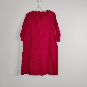 Ximo Women's 100% Cotton Midi Dress Size Large Lagenlook Bohemian